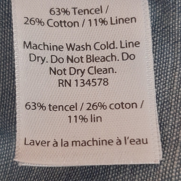 Vineyard Vines Chambray Tie Sleeve Popover top XS - Picture 5 of 6